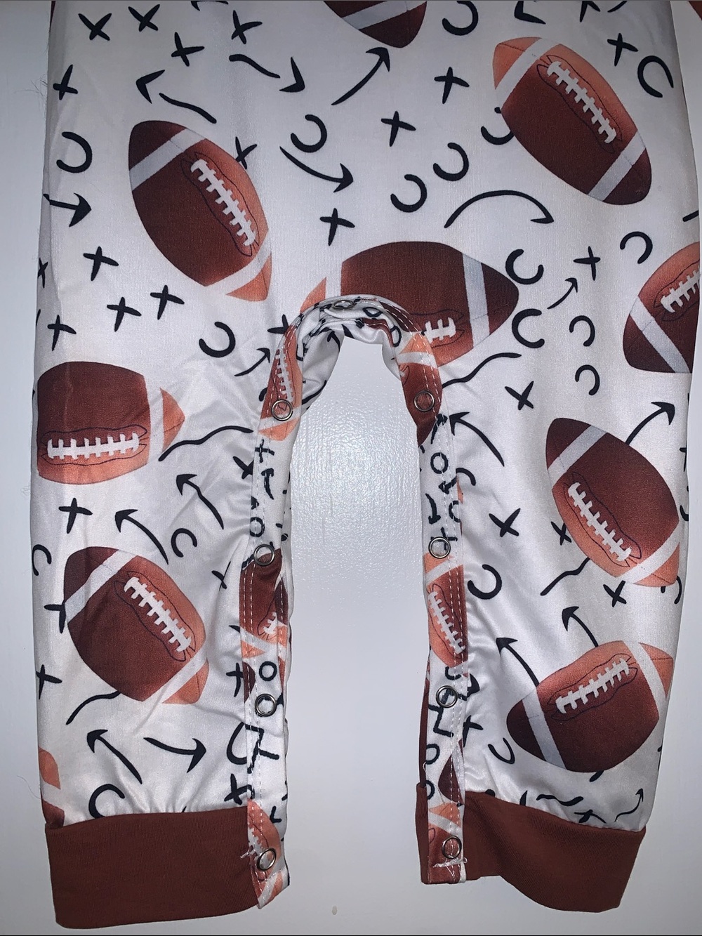 NWOT Rylee Faith Designs Football Ruffle Romper 12-18M - Picture 3 of 8